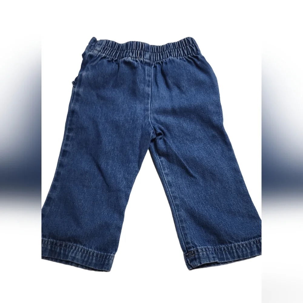 2 Items 1 Price Ruffled Top Denim Pants Girls Size 12 Months